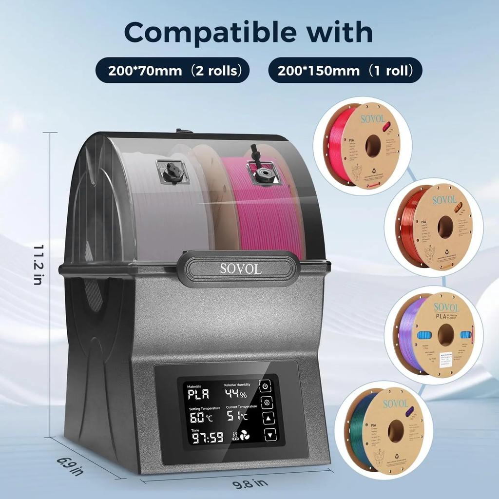 Sovol SH02 Dual-Spool Filament Dryer Box with PTC Heat by HitMyNeed