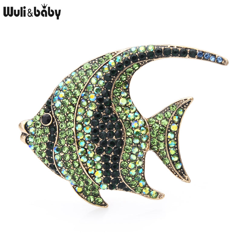 Sparkling Rhinestone Fish Brooch Pin by HitMyNeed