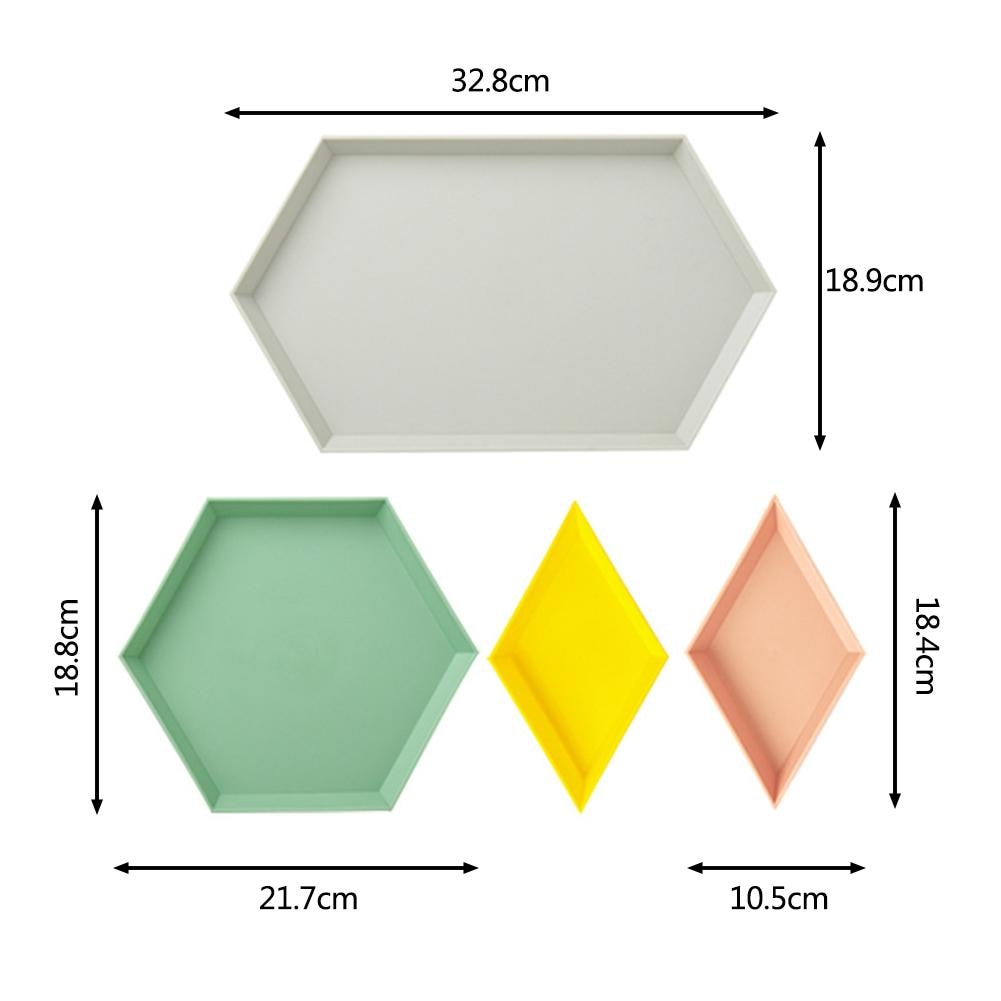 Stackable Geometric Snack Tray Set (4 Pieces) by HitMyNeed