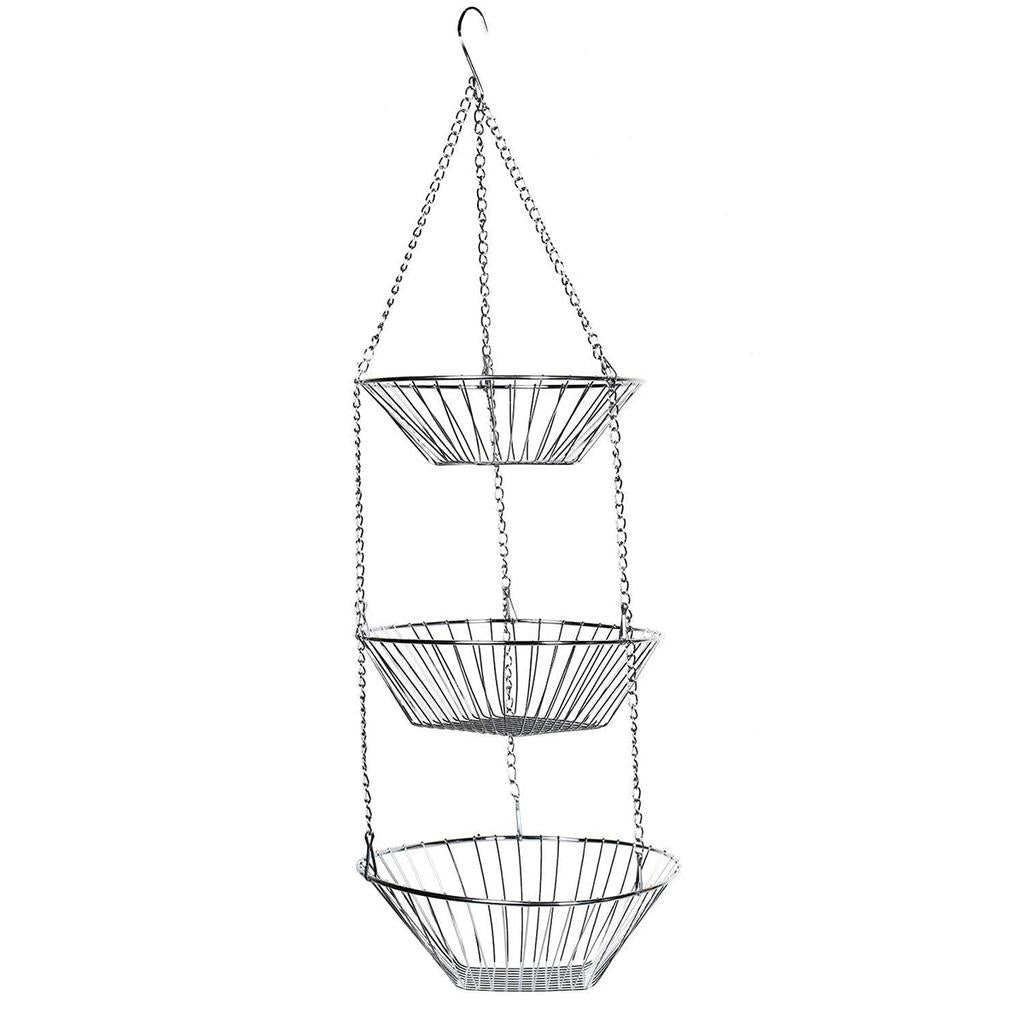 Stainless Steel 3 Tier Hanging Fruit Basket by HitMyNeed