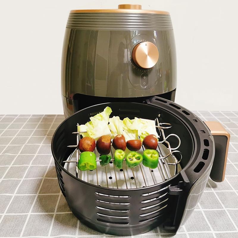 Stainless Steel Air Fryer Rack with Skewers by HitMyNeed