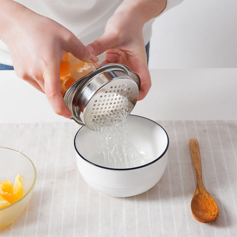 Stainless Steel Canned Food Strainer with Handles by HitMyNeed