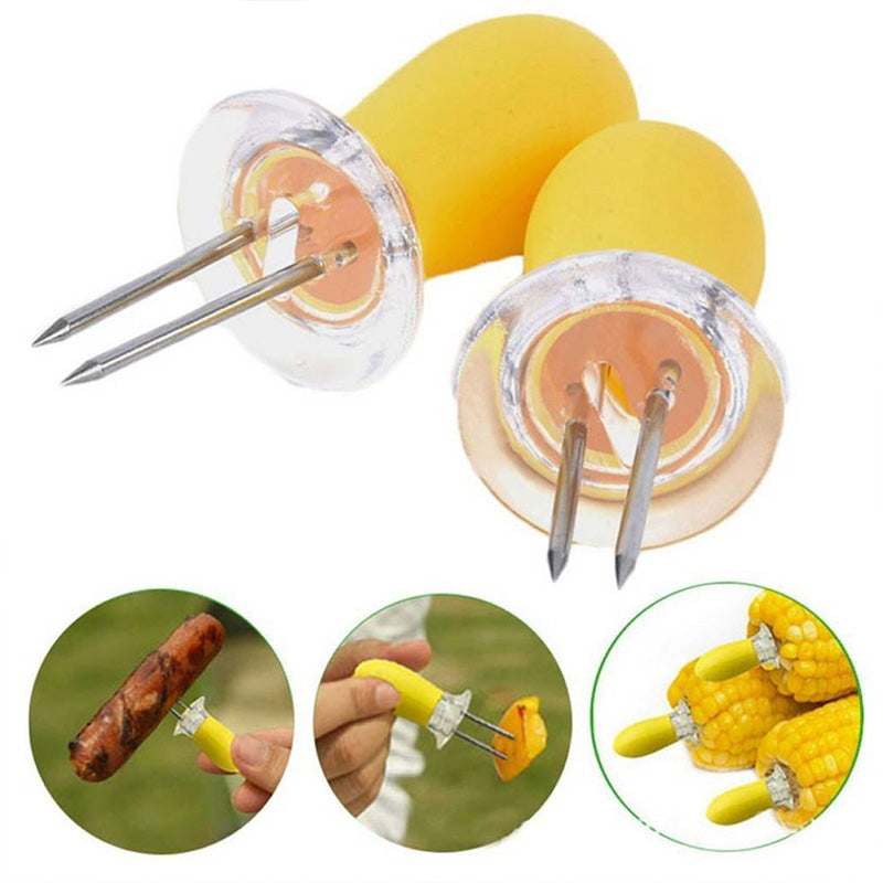 Stainless Steel Corn Holders Fork Set (2pcs) by HitMyNeed