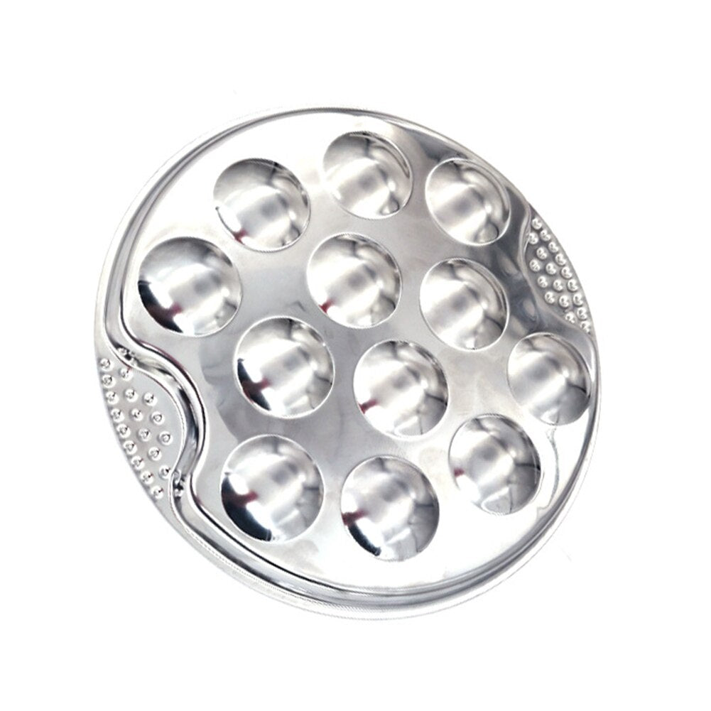 Stainless Steel Escargot Plate with 12 Holes by HitMyNeed