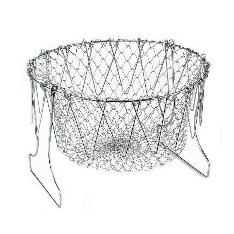 Stainless Steel Foldable Mesh Basket Strainer by HitMyNeed