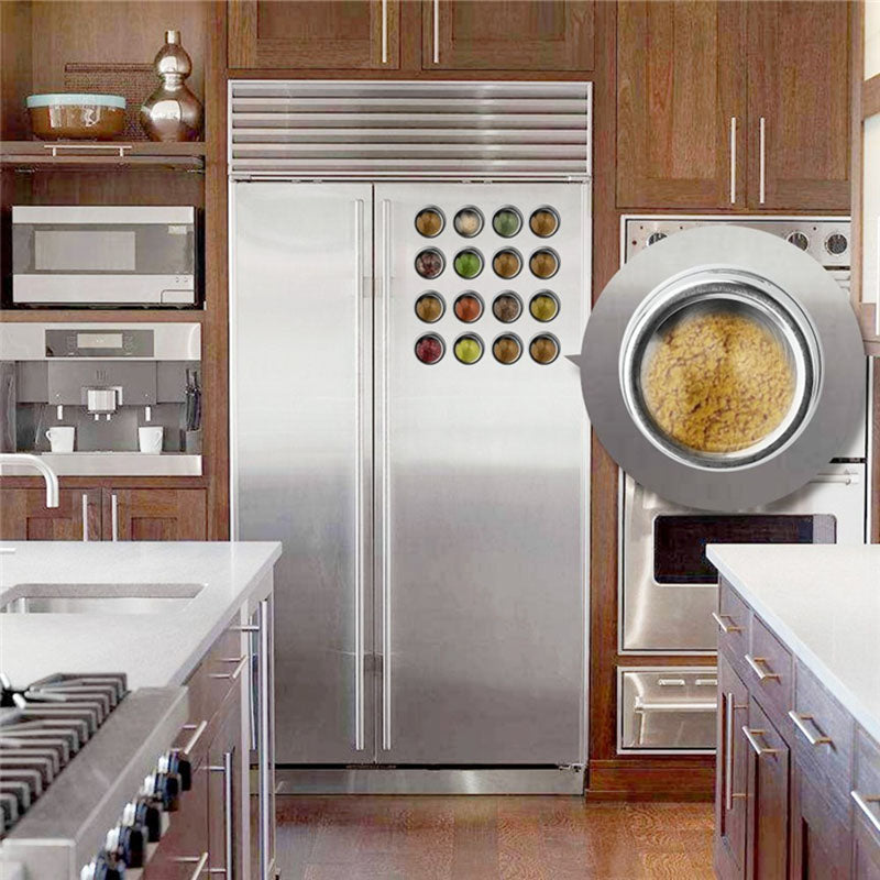 Stainless Steel Magnetic Wall Spice Rack Set by HitMyNeed