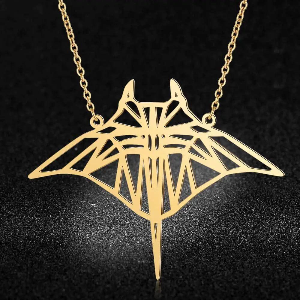 Stainless Steel Manta Ray Necklace for Women by HitMyNeed