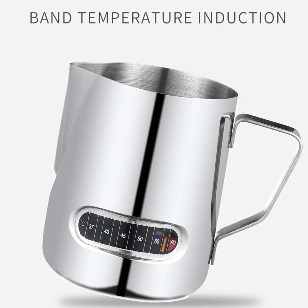 Stainless Steel Milk Frothing Pitcher with Temp Display by HitMyNeed