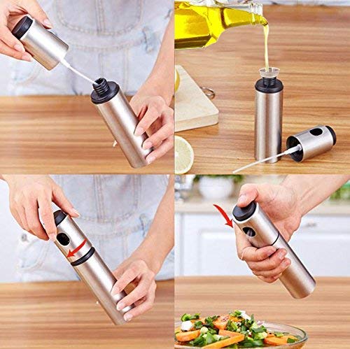 Stainless Steel Oil Spray Bottle Dispenser 175ml by HitMyNeed