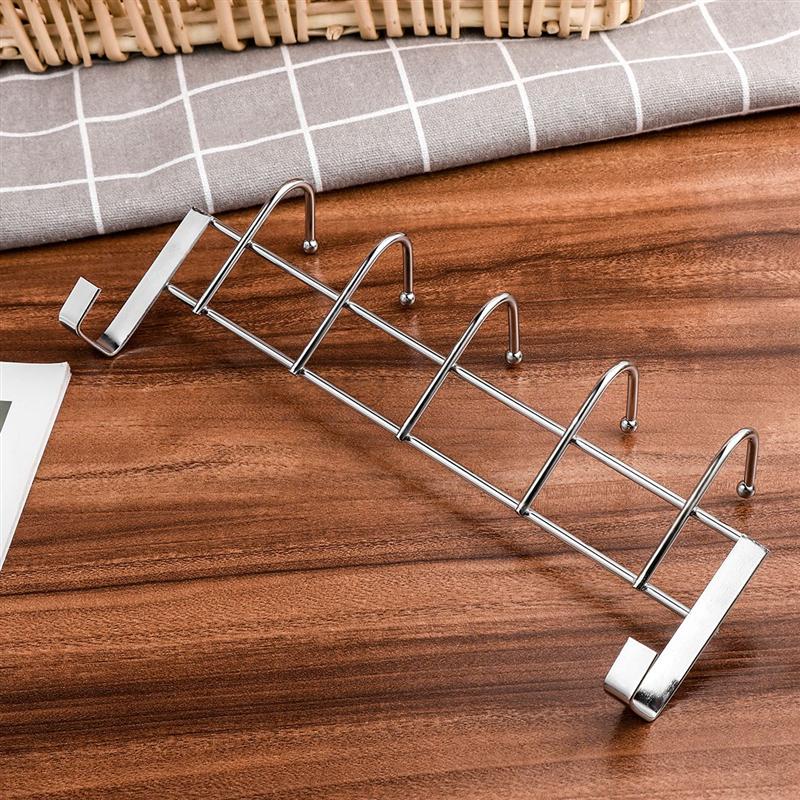 Stainless Steel Over the Door Hooks, 5 Hook Rail by HitMyNeed