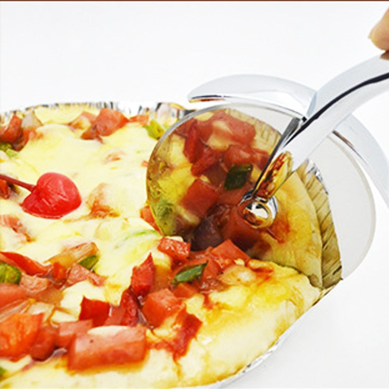Stainless Steel Pizza Roller Cutter with Safety Guard by HitMyNeed