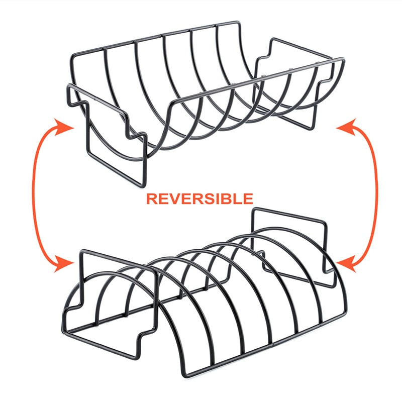 Stainless Steel Reversible BBQ Ribs Rack by HitMyNeed