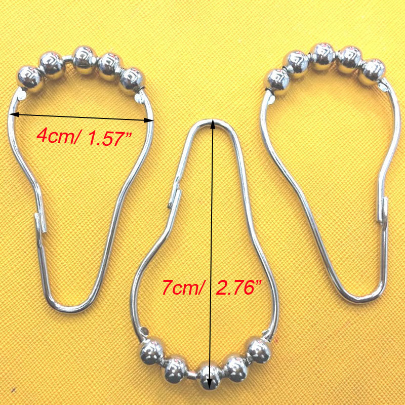 Stainless Steel Shower Curtain Hooks (12 Pack) by HitMyNeed