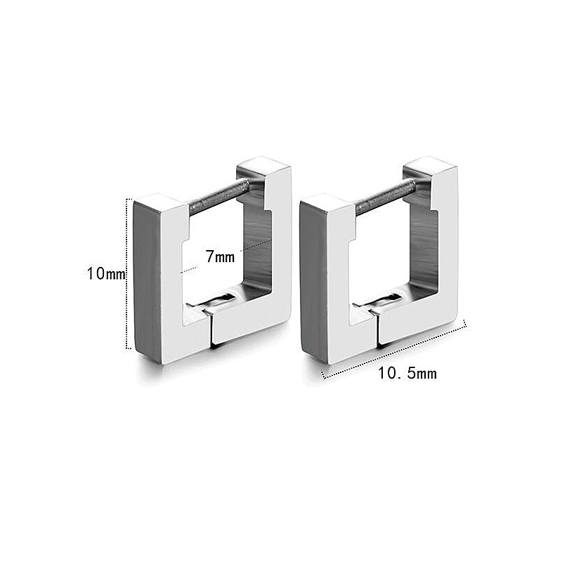 Stainless Steel Square Hoop Earrings 10mm by HitMyNeed