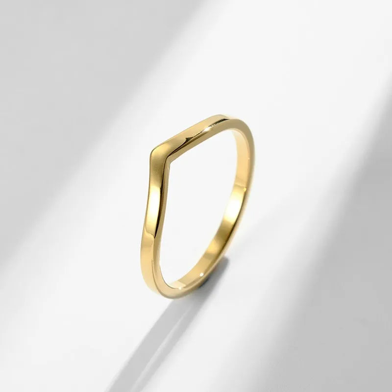 Stainless Steel Thin V Shaped Stacking Ring by HitMyNeed