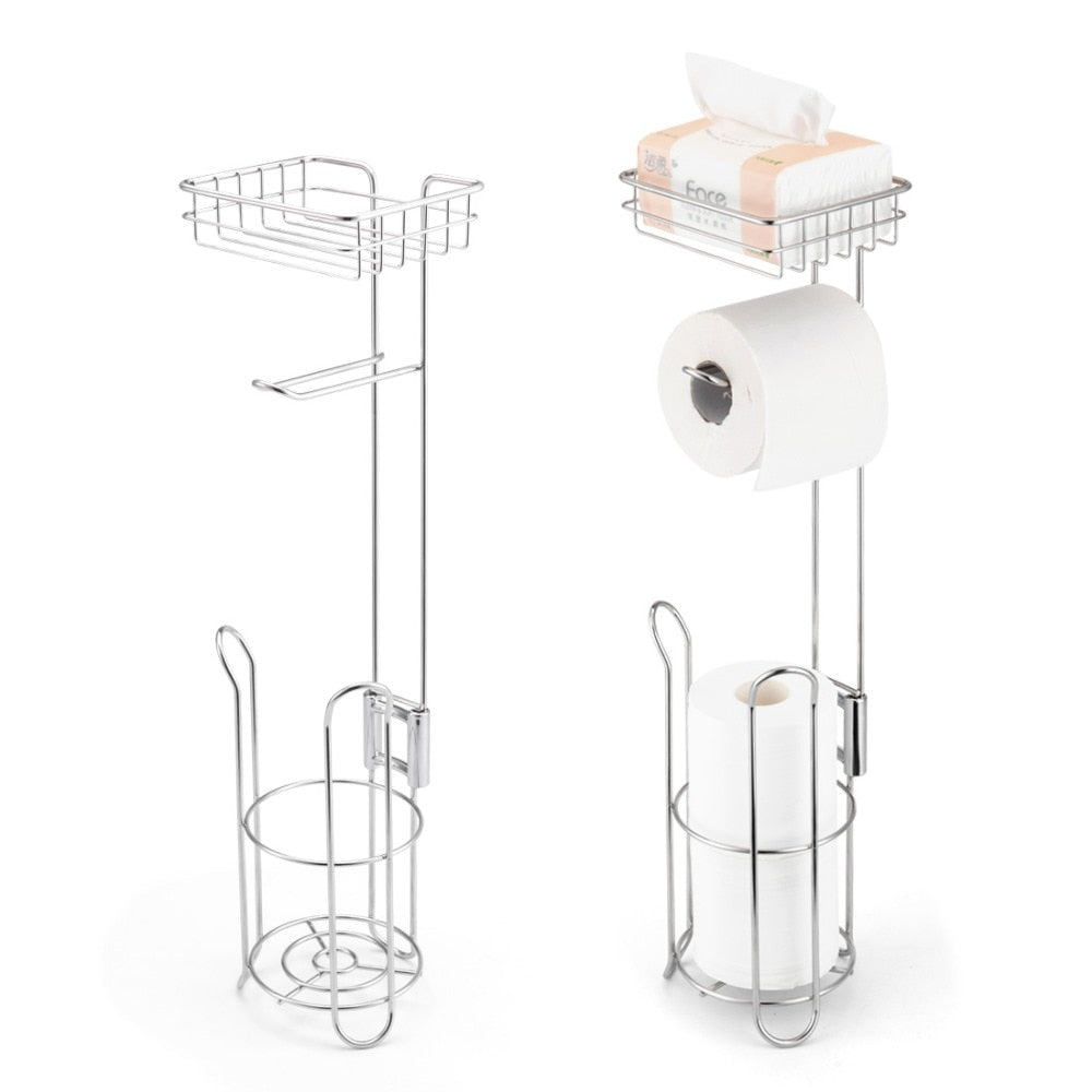 Stainless Steel Toilet Paper Holder Stand by HitMyNeed
