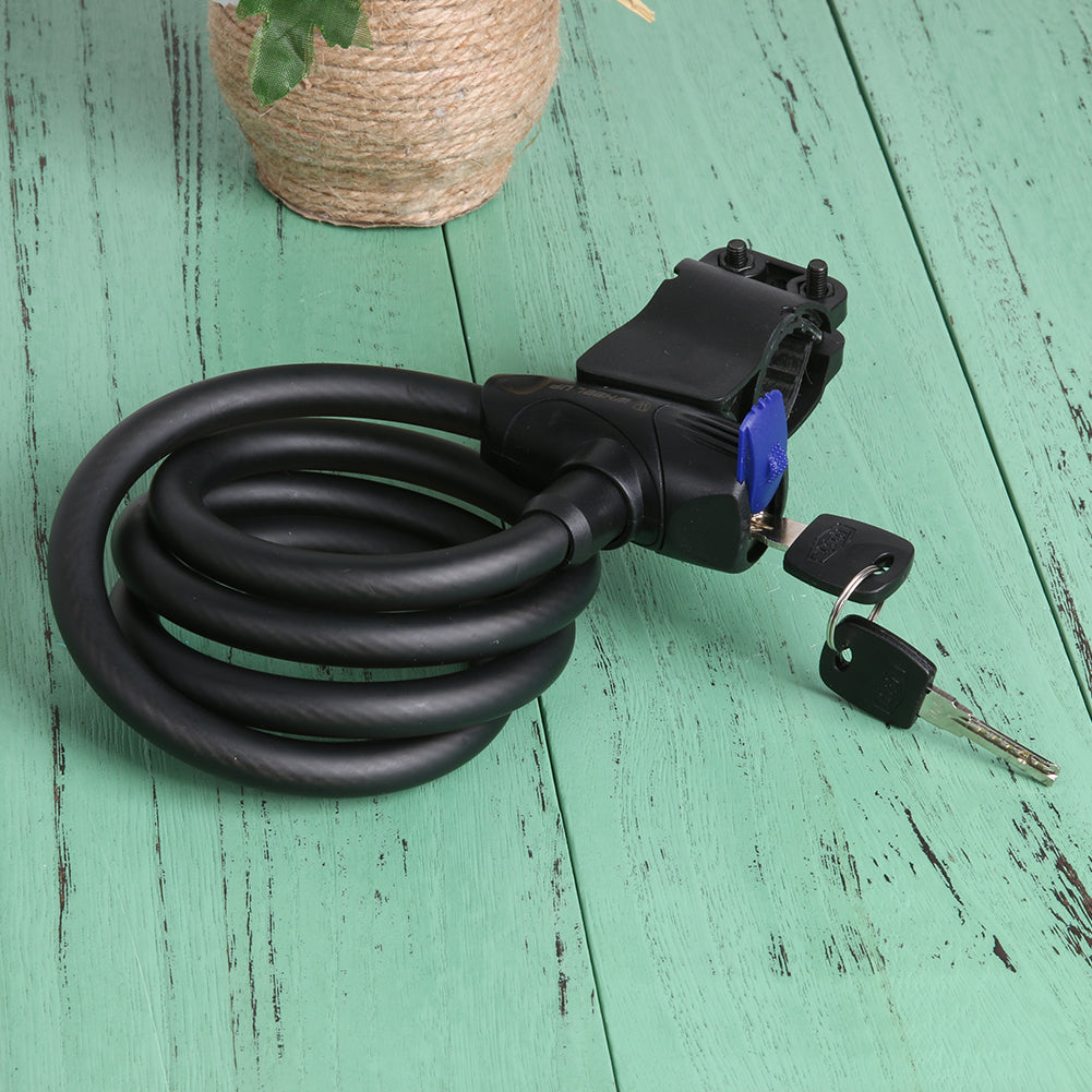 Steel Cable Bicycle Lock with Keys and Mount by HitMyNeed