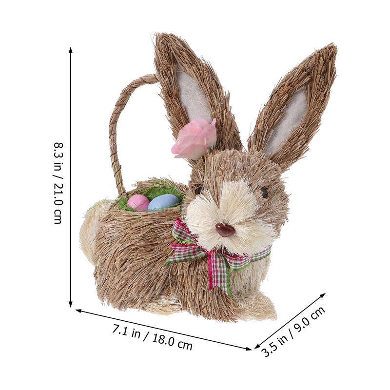 Straw Bunny Easter Basket Decoration by HitMyNeed