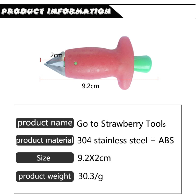 Strawberry Corer Portable Stem Remover Tool by HitMyNeed