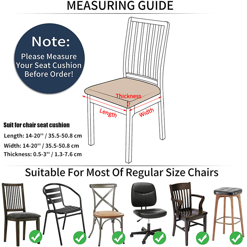 Stretchable Dining Chair Seat Cover with Straps by HitMyNeed