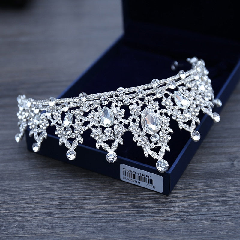Studded Crystal Wedding Crown for Bride by HitMyNeed