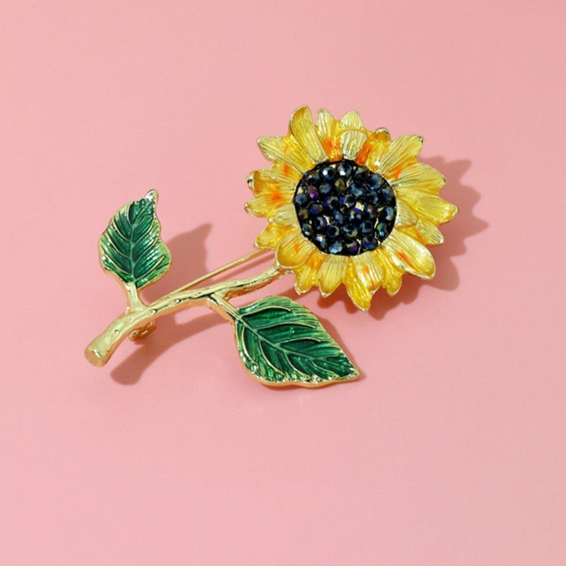 Sunflower Brooch for Women - Elegant Fashion Jewelry by HitMyNeed