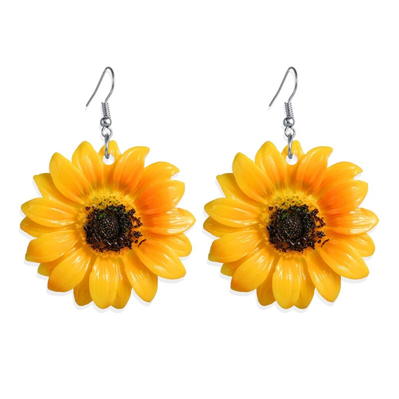 Sunflower Drop Earrings for Women by HitMyNeed