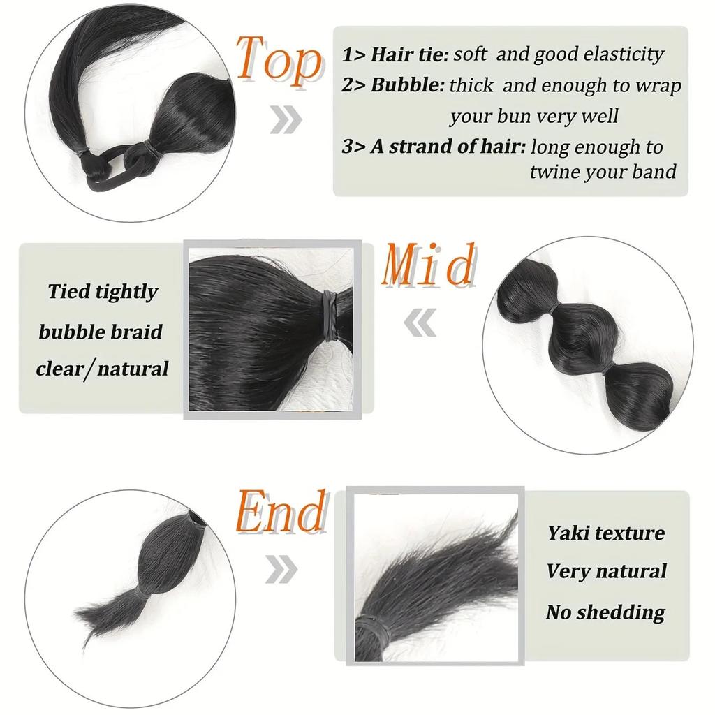 Synthetic African Fluffy Bubble Ponytail Extension 75cm by HitMyNeed