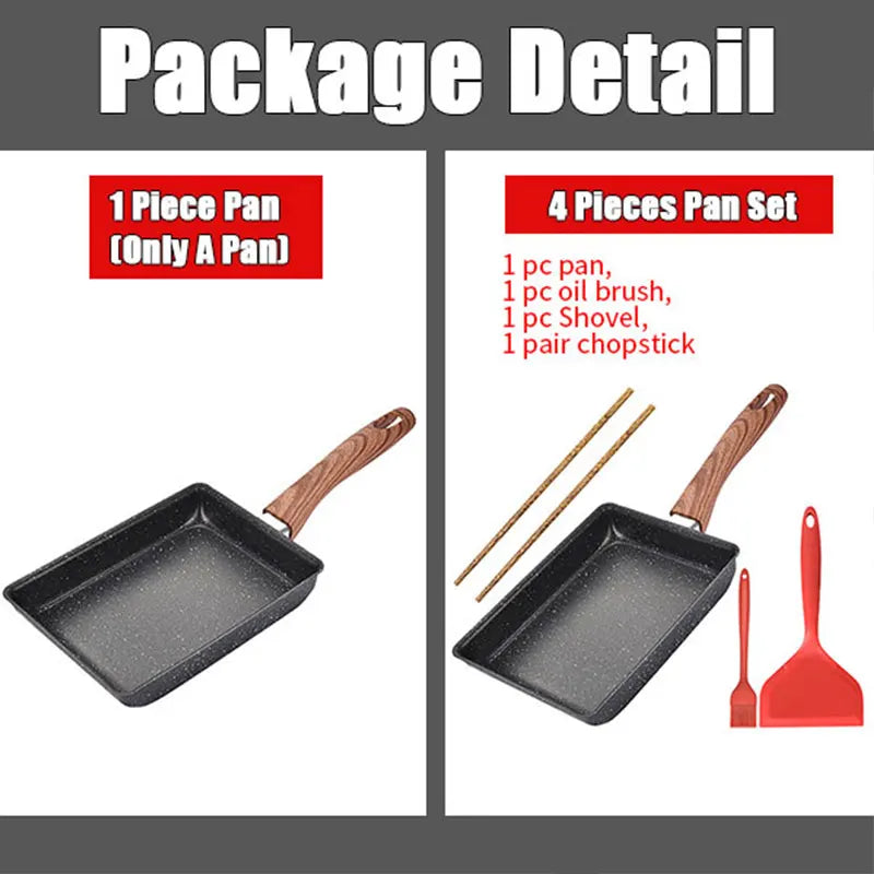 Tamagoyaki Japanese Rectangular Nonstick Egg Pan Set by HitMyNeed