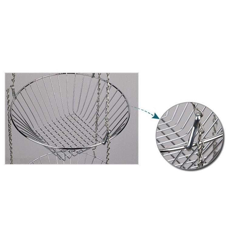 Three-Tier Hanging Vegetable Basket Stainless Steel by HitMyNeed