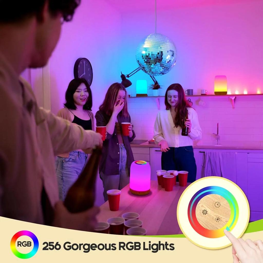 Touch Dimmable RGB Bedside Lamp with Timer by HitMyNeed