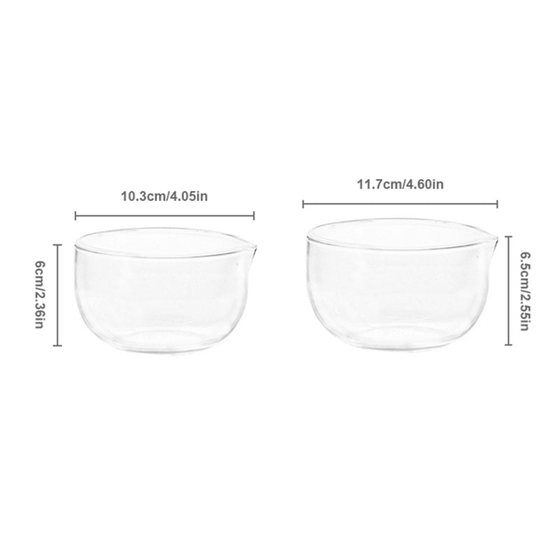 Transparent Glass Matcha Mixing Bowl with Spout by HitMyNeed