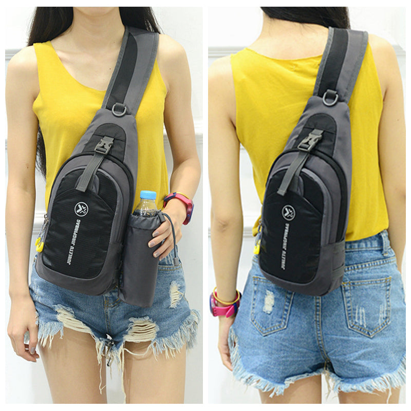 Travel Hiking Chest Shoulder Bag with Laptop Sleeve by HitMyNeed