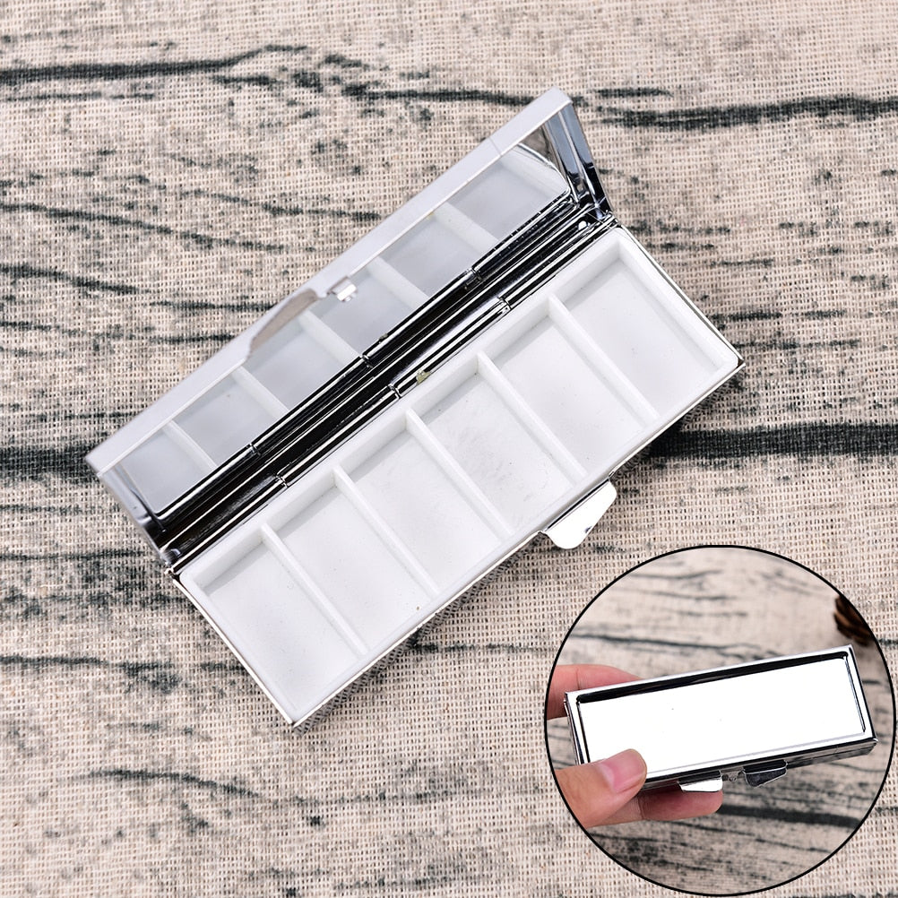 Travel Metal Pill Box with 6 Compartments by HitMyNeed