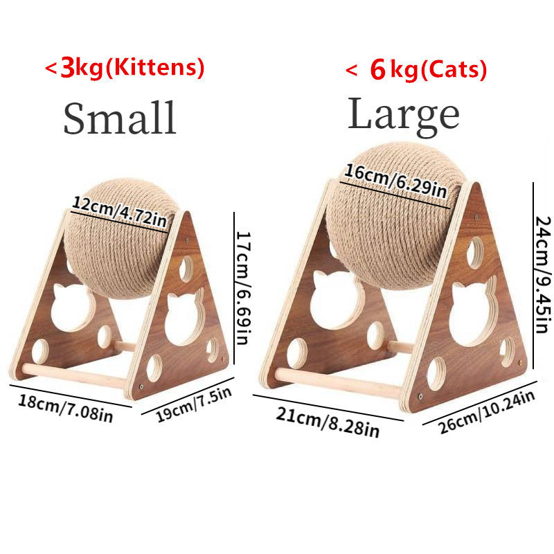 Triangle Stand Sisal Cat Scratching Ball Toy by HitMyNeed