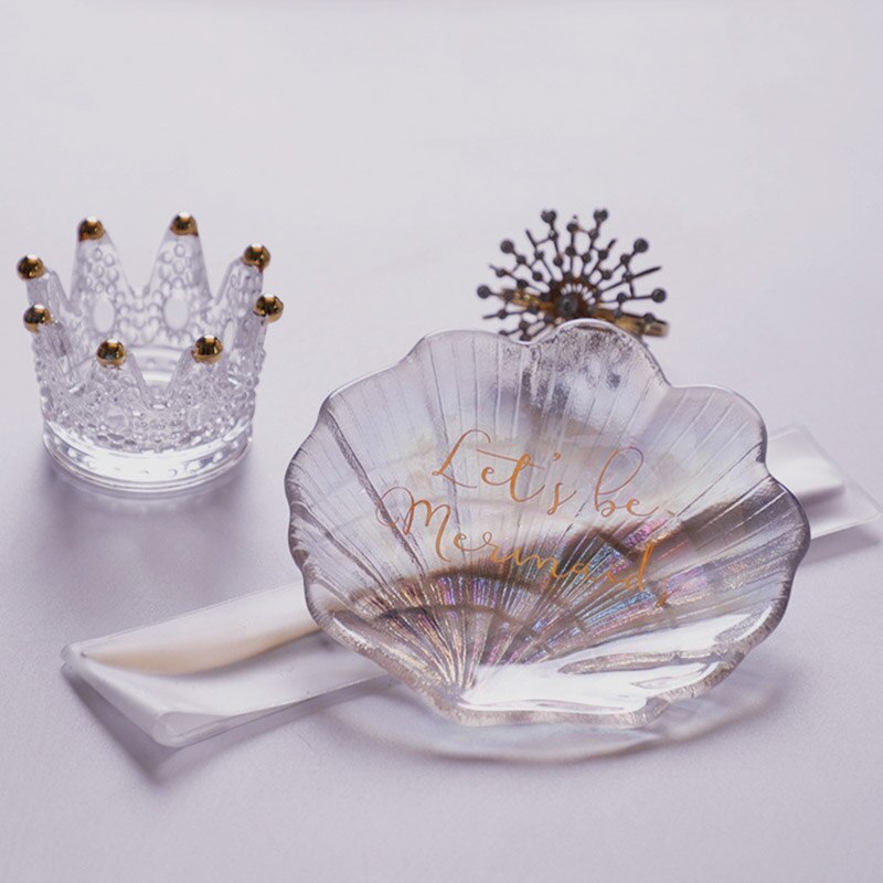 Trinket Glass Shell Jewelry Dish by HitMyNeed