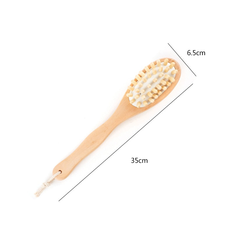 Two-Sided Wooden Back Brush with Dual Bristles by HitMyNeed