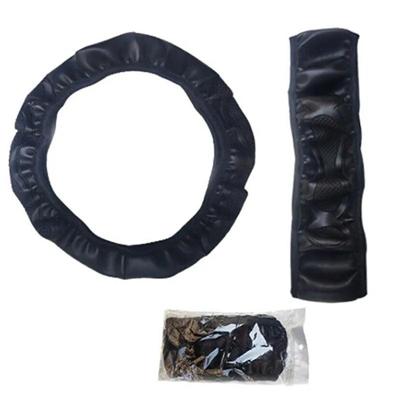 Universal Breathable Anti-Slip Leather Steering Wheel Cover by HitMyNeed