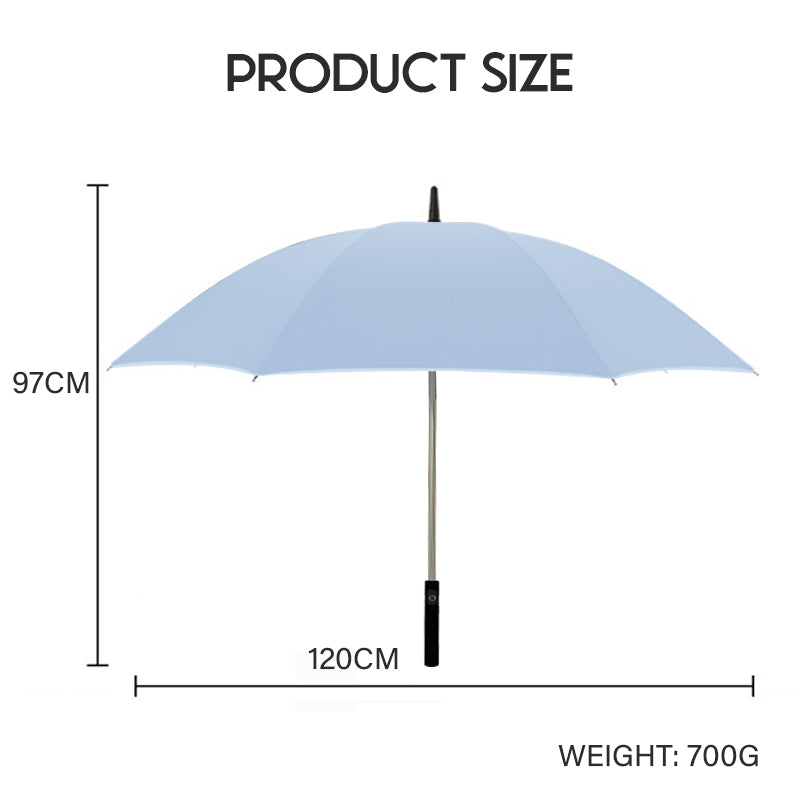 USB Rechargeable Fan Golf Umbrella with UV Protection by HitMyNeed