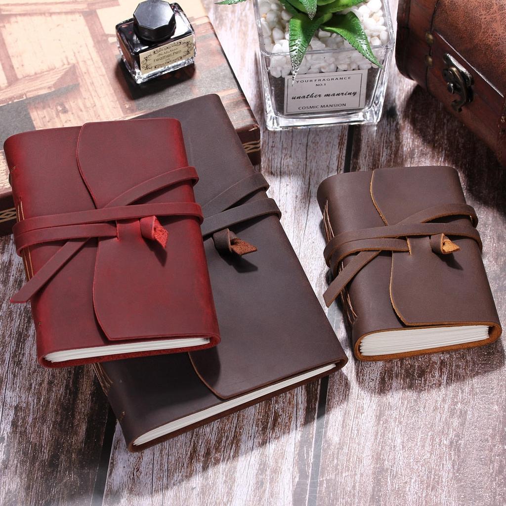 Vintage Leather Journal Notebook, Unlined, 320 Pages by HitMyNeed