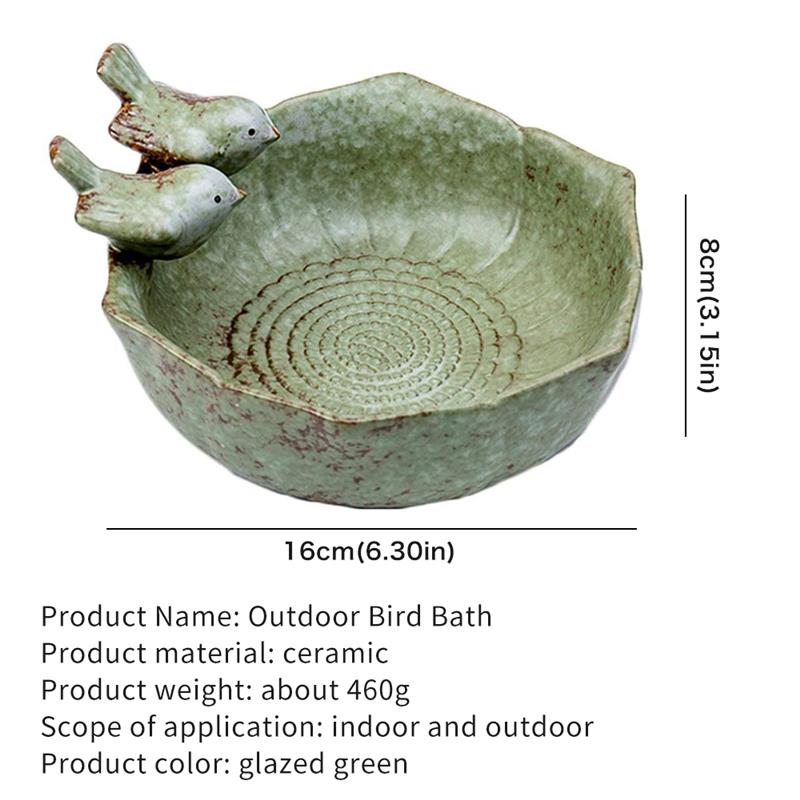 Vintage Style Ceramic Bird Bath Bowl by HitMyNeed