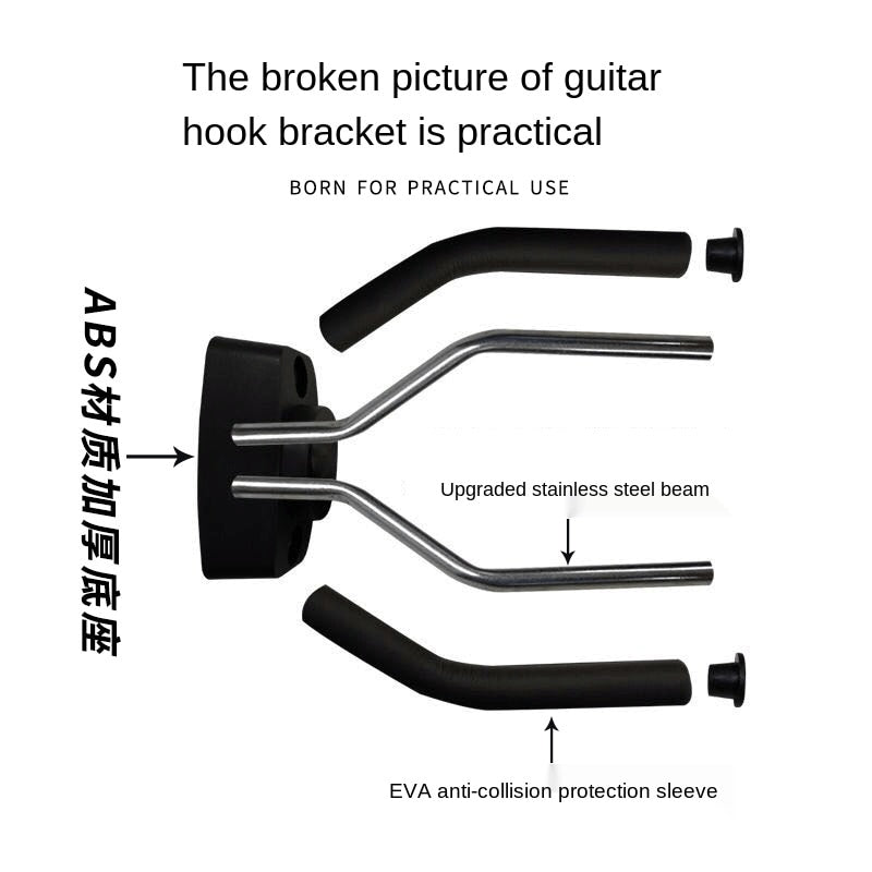Wall Mount Guitar Hanger for Secure Instrument Storage by HitMyNeed
