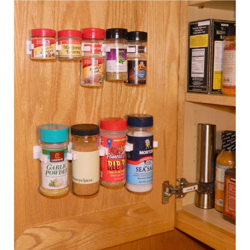 Wall Mounted Plastic Spice Rack Storage Set of 4 by HitMyNeed