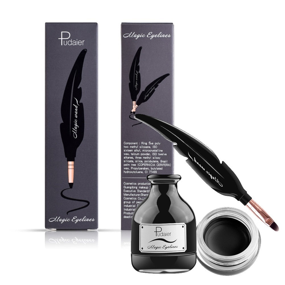Waterproof Black Feather Gel Eyeliner Set by HitMyNeed