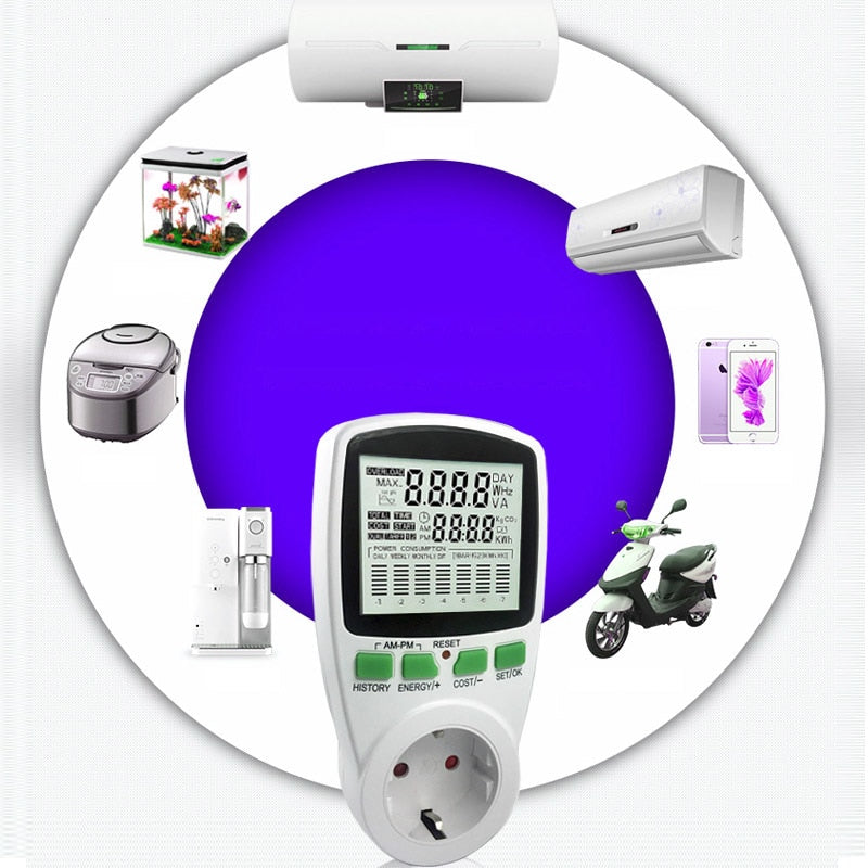 Wattmeter Digital Power Meter 230V 16A LCD Display by HitMyNeed