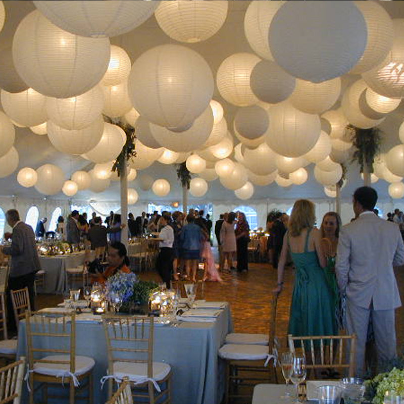 White Chinese Paper Lanterns Set (30 Pack) by HitMyNeed