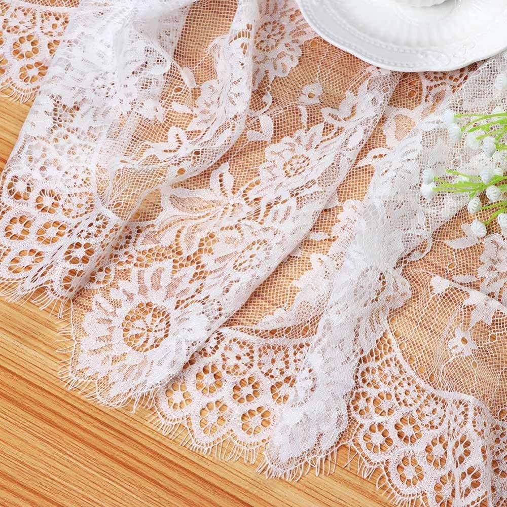 White Lace Tablecloth 150 x 300cm by HitMyNeed