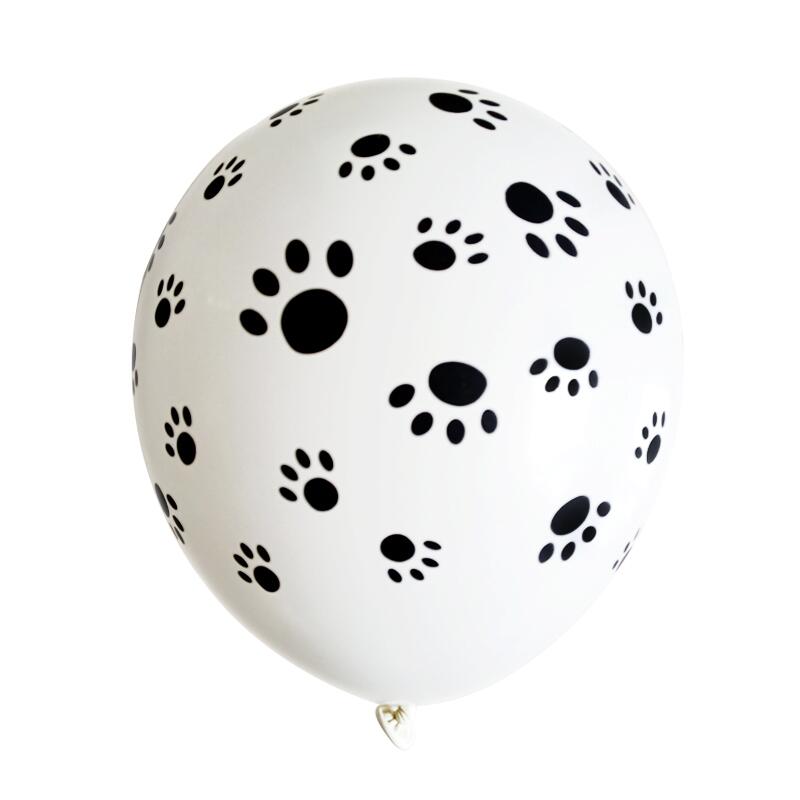 White Paw Print Balloons 12" Latex (10 Pack) by HitMyNeed
