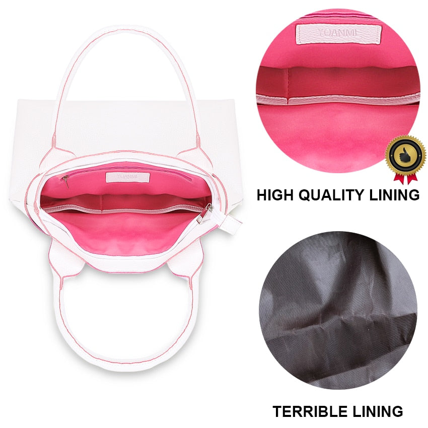 White PU Casual Handbag for Everyday Use by HitMyNeed