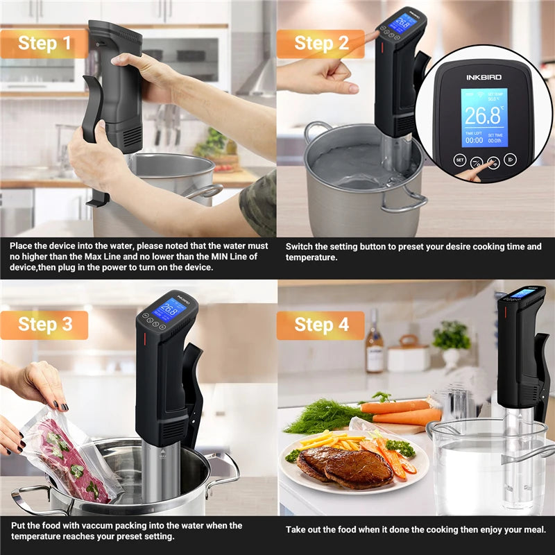 Wi-Fi Sous Vide Cooker 1000W Immersion Circulator by HitMyNeed